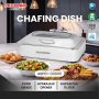 Rectangle Alat prasmanan SS + Tutup Kaca Full Set 9Li(23 Hydraulic Induction Chafer)-DTL017