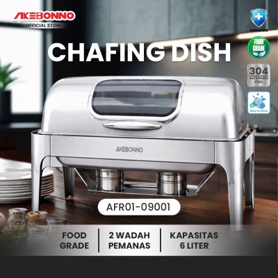 Rectangle Chafing Dish Roll Top Window Glass
